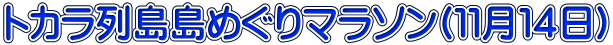 トカラ列島島めぐりマラソン(１１月１４日)